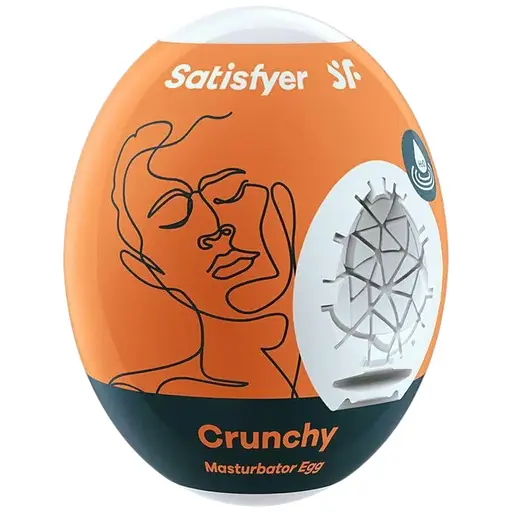 Самозмащувальне яйце-масктурбатор Satisfyer Egg Crunchy, крута текстура для інтенсивної стимуляції без змащення