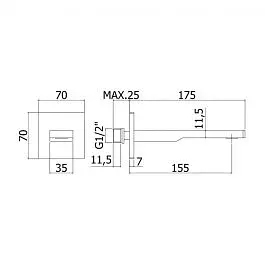 Вилив Paffoni 15,5 см steel ZBOC120ST, Нержавіюча сталь - фото 2