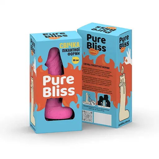 Свічка у вигляді члена Pure Bliss Mini Pink 15 см - фото 7