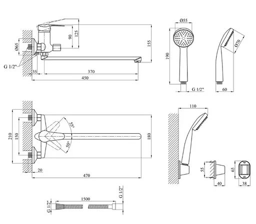 Смеситель для ванны Agua Sevilla-C071 (CV017362) - фото 8