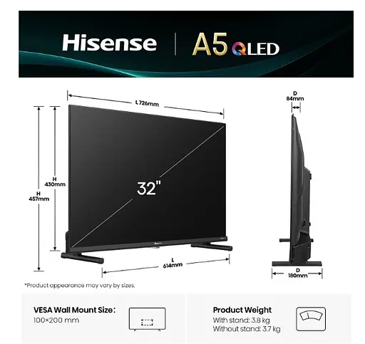 Телевизор Hisense 32A5Q (Smart TV) - фото 6