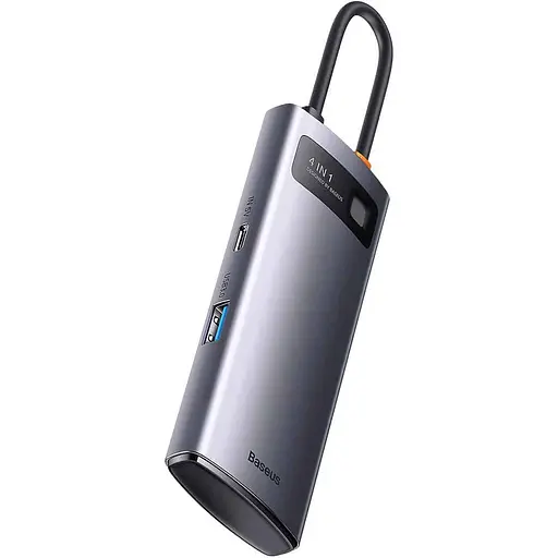 USB-хаб Baseus Metal Gleam Series 4-in-1 (WKWG070013) [96272] - фото 2