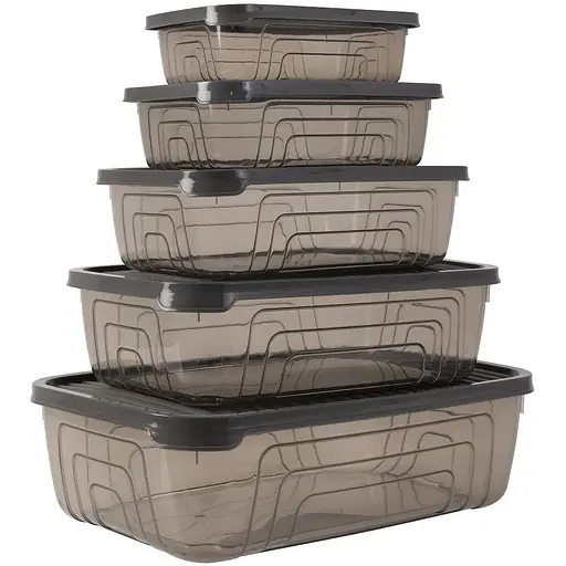 Набор пластиковых контейнеров Herevin Storage Bowl Set-Grey 5 шт. (163333-012)