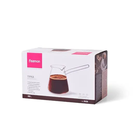 Турка для варки кофе Fissman жаропрочное стекло 650 мл (9439) - фото 4