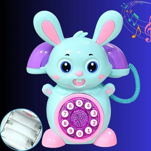 Телефон Зайчик, 17.5 см, музыка, свет, 6820B (в ассортименте) - фото 2