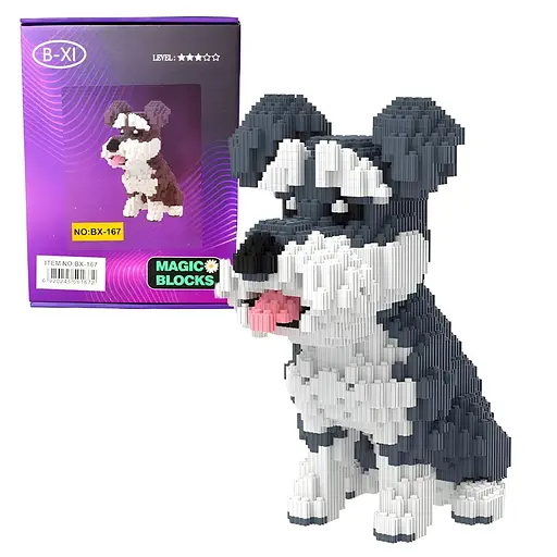 Дитячий конструктор Magic Blocks Таємне життя свійських тварин Шнауцер на 2100 деталей (167-BX)