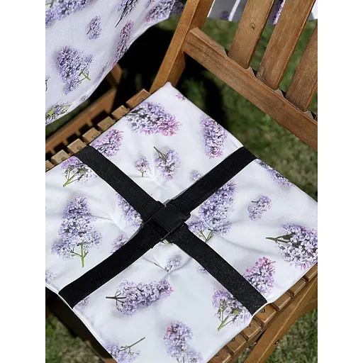 Водоотталкивающая Подушка для стула с 3D принтом Сирень 40х40 см сиреневая 2 шт. - фото 7