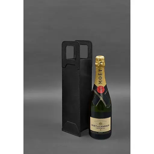 Кожаный чехол для вина BlankNote Crazy Horse 2.0 черный  - фото 2