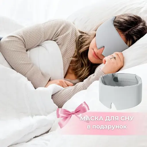 Набір Ideia полуторний з штучного пуху WomenTime ковдра та подушка сірий тамаска для сну (8-36151) - фото 7