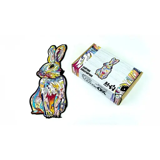 Фигурный деревянный пазл A4 Зайчик побегайчик PuzA4-00757, 68 деталей - фото 2