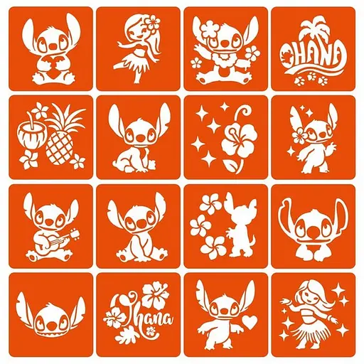 Набор трафаретов для био-тату "Лило и Стич" Fresh Tattoo lilo_stich-simple-16 - фото 1