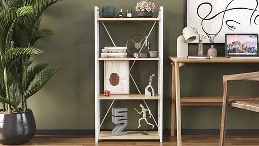 Етажерка 4/60 Ferrum-decor Серії Коннект 120x60x28 білий ДСП Дуб Сонома 16мм (FRD-104245) - фото 7