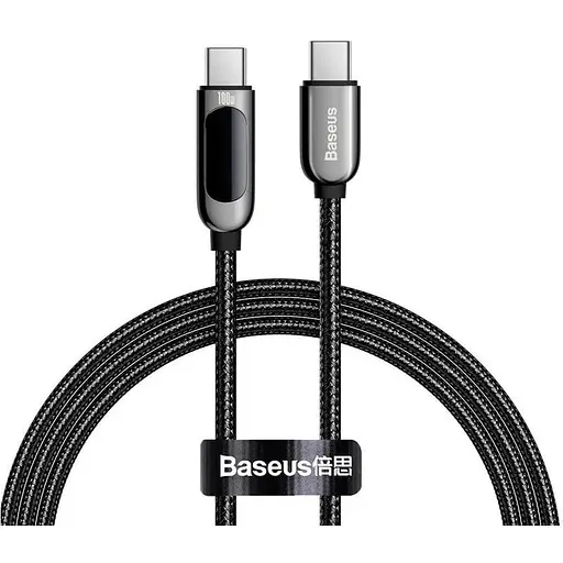 Кабель с дисплеем Baseus Display Fast Charging Data Cable Type-C to Type-C 1 м 100W 5A CATSK-B01