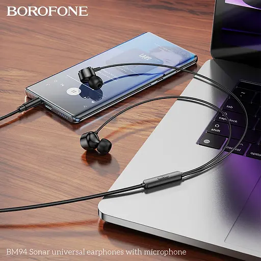 Навушники BOROFONE BM83 Craft universal earphones with mic Black - фото 4