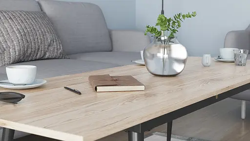 Стіл журнальний трансформер Dandi Small Ferrum-decor 45x120(160)x70 Чорний метал ДСП Дуб Сан-Марино 16 мм (FRD-106798) - фото 7