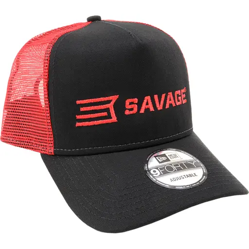 Кепка Savage Trucker hat W/RED Savage logo Красный/черный - фото 1