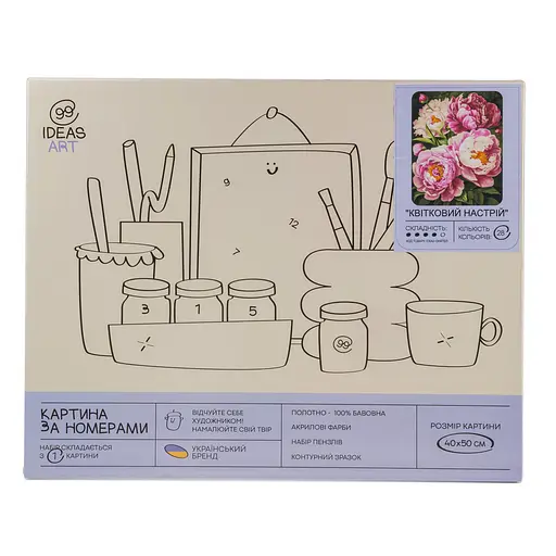 Набір для розпису по номерах "Квітковий настрій" 40*50 см, IDEA2-GX47323, ТМ "99IDEAS" - фото 4