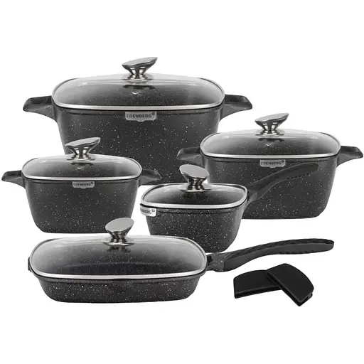 Набор посуды с мраморным покрытием Edenberg EB-12912 10 предметов - фото 1