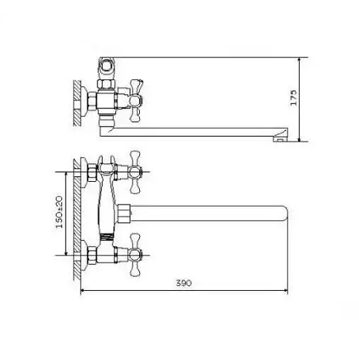 Змішувач для ванни Zegor DST7-А827 двовентильний 30412 - фото 2