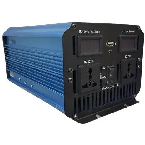 Преобразователь напряжения Power Inverter Wimpex WX-2100 UPS с зарядкой инвертор чистая синусоида LED дисплей 12 Вт 220 Вт Синий 2000 Вт - фото 1