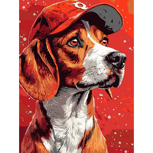 Картина по номерам Strateg Пес в кепке 30х40 см (SS-1260) - фото 1