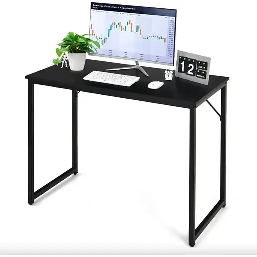 Письменный стол Costway Homart со стальным каркасом черный - фото 7