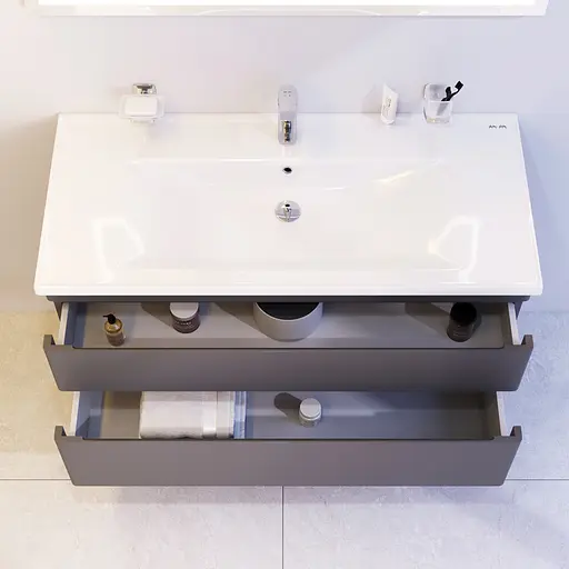 Тумба з умивальником AM.PM Hit підвісна 100 см графіт матовий M93A-FHX01002-WC01002GM38 Графіт - фото 3