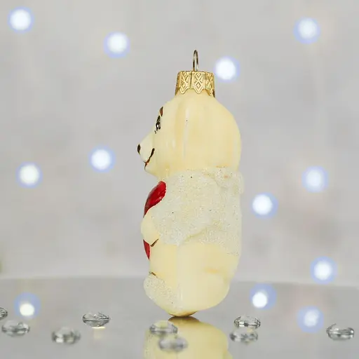 Ялинкова прикраса Санта Шоп Ведмедик з серденьком скло (4820001180206) - фото 4