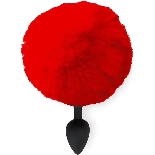 Силіконова анальна пробка Art of Sex - silicone Bunny Tails Butt Plug М Red - фото 2