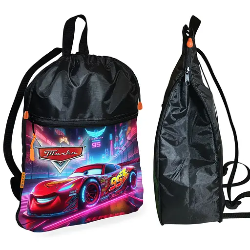 Рюкзак-мішок для взуття, спортивної форми Тачки Блискавка Маквін дитяча сумка для змінки з розширювачем (01441)