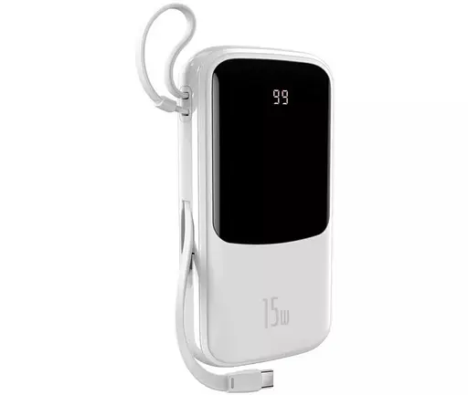 Зовнішня батарея акб Baseus Qpow 10000 mAh 15 W Type-C PPQD050002 біла - фото 1
