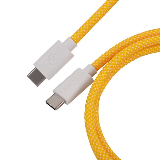 Кабель Keychron USB-A/USB-C > USB-C зарядка/синхронизация, 1.36м, Type-C, Coiled Aviator, желтый - фото 2