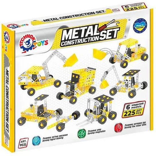 Детский металлический конструктор Строительный транспорт ТехноК 9031TXK 225 деталей - фото 1