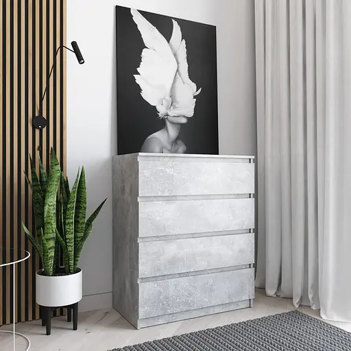 Комод Vays R-4, на 4 шухляди без ручок, ЛДСП 80×40×98 см - для дому, офісу, вітальні, спальні - фото 9