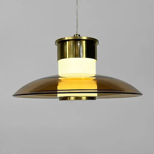 Світильник із подвійним янтарним плафоном Ø 22 см | Арт. AA458-220 GD+Amber | Line F - фото 3