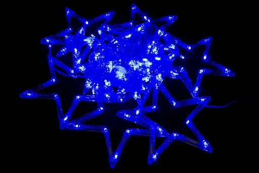 Гірлянда світлодіодна Бахрома на вікно Синя 3х0, 95х0, 55м 138 LED від мережі Зірки - фото 3