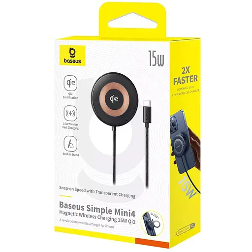 БЗУ Baseus Simple Mini4 Qi2 15W (P10273300121-0) Cosmic Black - фото 6