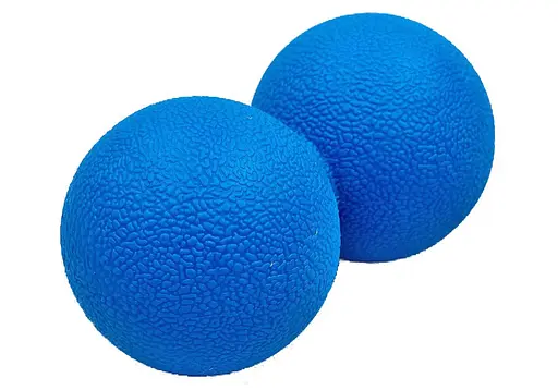 Массажный мячик EasyFit TPR двойной 12х6 см синий (EF-2175-BL) - фото 2