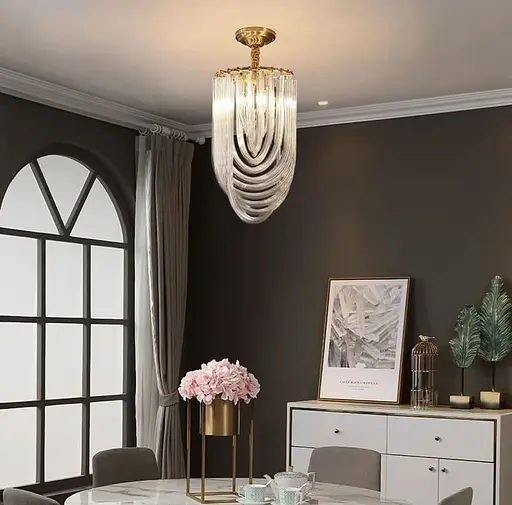 Подвесной светильник Flow Light в золотом каркасе Ø 20 см Line F | Ст. SA36-200 - фото 1