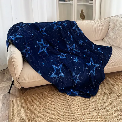 Плед Love You Созвездие грез 150x200 см велсофт темно-синий (9101) - фото 1