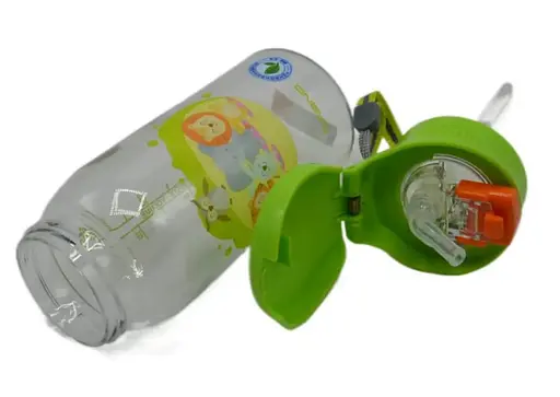 Пляшка для води Casno 400 мл KXN-1195 Зелена (Малята-звірята) з соломинкою (KXN-1195_Animals) - фото 3