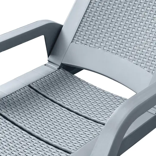 Шезлонг пластиковый Bica Nilo, светло-серый - фото 4