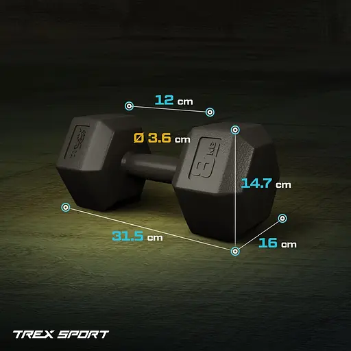 Гантелі для фітнесу Trex Sport композитні TX-008CD 2x8кг - фото 2