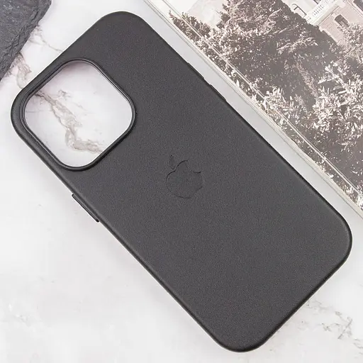 Шкіряний чохол Leather Case (AAA) with MagSafe and Animation для Apple iPhone 13 Pro (6.1) Midnight - фото 4