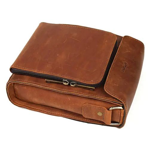 Чоловіча шкіряна сумка через плече TARWA 26х22х6 см sum0025774 - фото 7