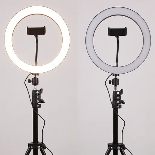 Кільцева світлодіодна LED лампа Flat Ring 10" + tripod 2.1m Black - фото 7