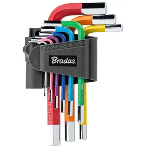 Набір шестигранних ключів Bradas HX 1,5-10 мм 9 шт короткі (DIY-HKH42-SH/B) - фото 1