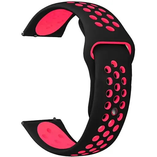 Ремешок Apple Watch Nike Sport 42/44/45/46/49 мм Черный+Розовый (7) - фото 1