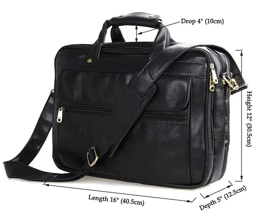 Чоловіча шкіряна сумка John McDee 40.5х12.5х30.5 см sum0026119 - фото 10