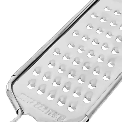 Терка велика плоска для шоколаду, сиру, горіхів, часнику, імбиру з нержавіючої сталі 21 см, Kitchen Master 84567 - фото 6